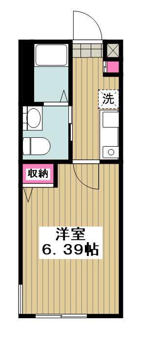 LA.LAND豊町(1K/1階)の間取り写真