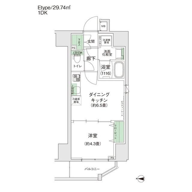 スタイリオ蒲田II(1DK/7階)の間取り写真