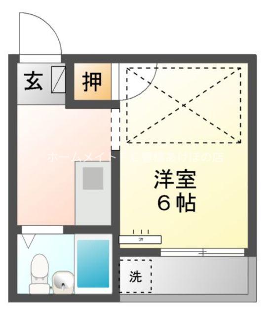 セザンヌ小鷹野(ワンルーム/2階)の間取り写真