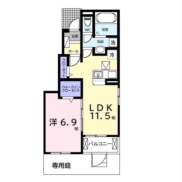 KOUWAII(1LDK/1階)の間取り写真