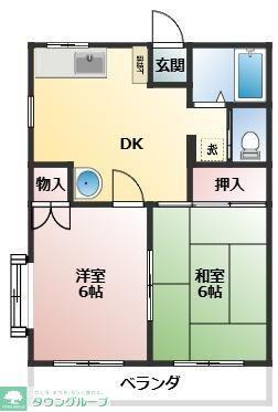 クレール44(2DK/1階)の間取り写真