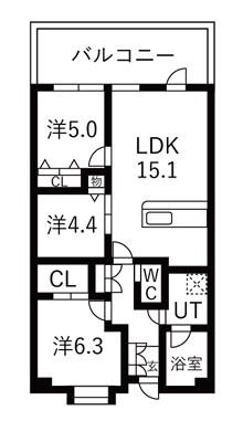 シティコート目黒(3LDK/1階)の間取り写真