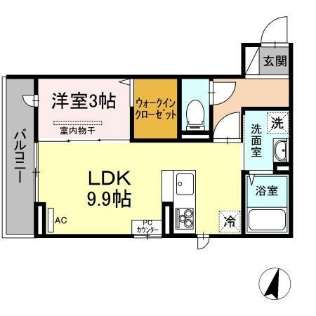 コート テラ(1LDK/2階)の間取り写真