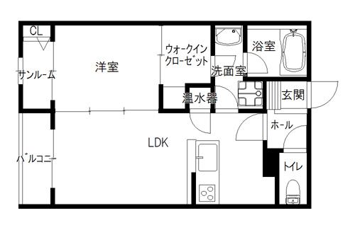 EVER FIELDS(1LDK/2階)の間取り写真