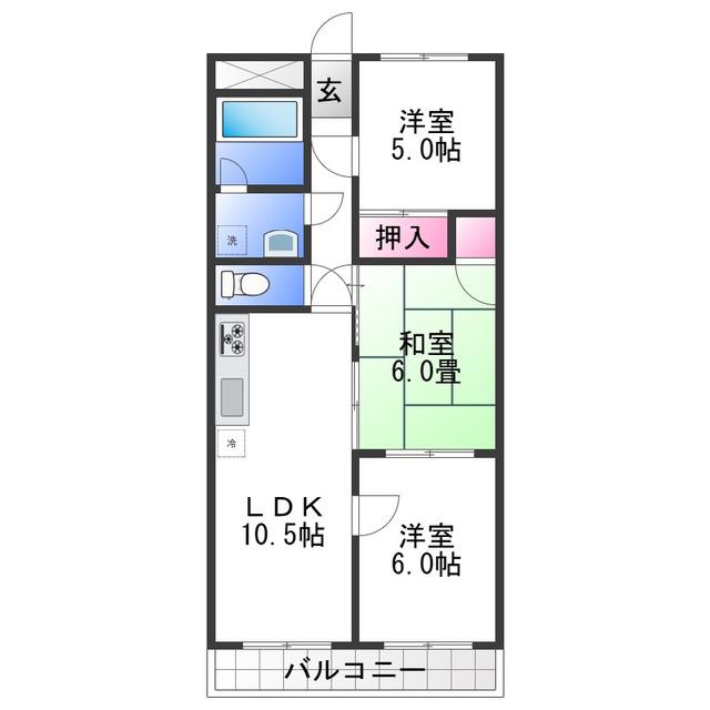 ルシェンテ(3LDK/3階)の間取り写真