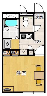 レオパレスセリバテール仁川(1K/2階)の間取り写真