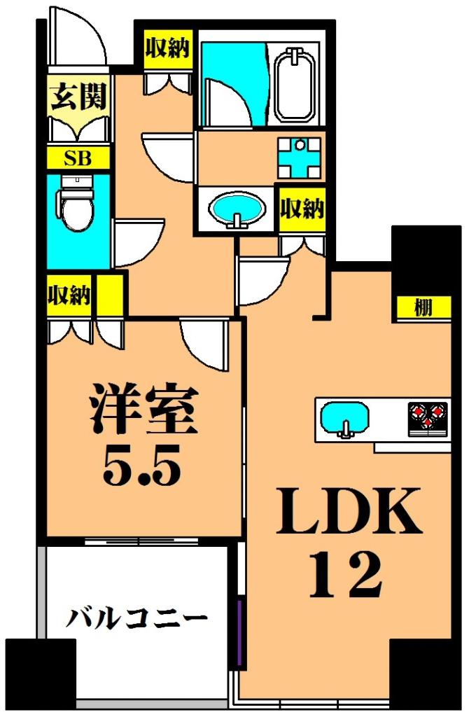 大崎ウエストシティタワーズ(1LDK/18階)の間取り写真