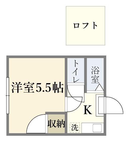 エクセルシャトー原町(1K/2階)の間取り写真