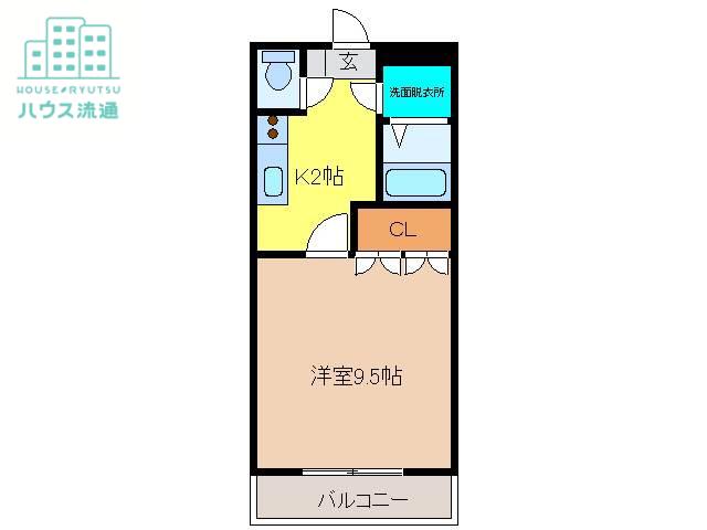 URBAN KNOLL(1K/1階)の間取り写真