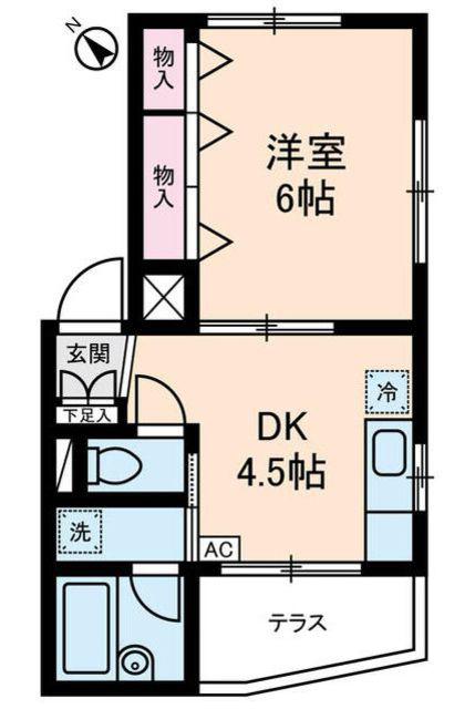ルプレ荻窪(1DK/1階)の間取り写真