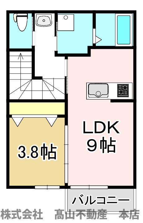 グラン岡垣IV(1LDK/2階)の間取り写真