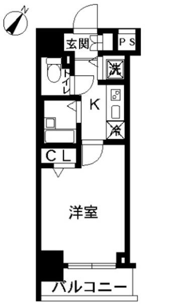 スカイコート池袋第7(1K/3階)の間取り写真