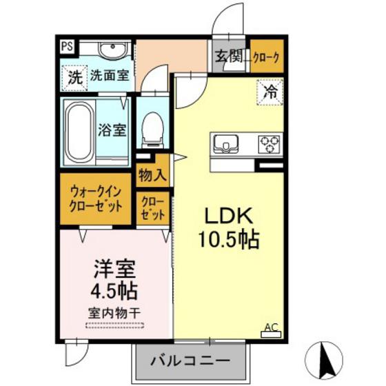 リレーション(1LDK/2階)の間取り写真