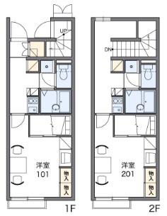 レオパレスFINE2(1K/1階)の間取り写真