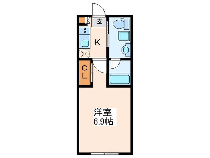 ラメールブルー光が丘(1K/1階)の間取り写真