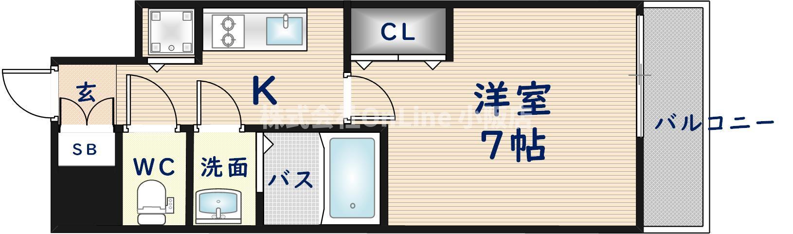 ソルテラス OSAKA イースト GATE(1K/11階)の間取り写真
