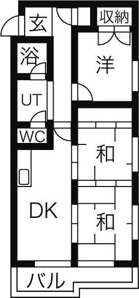 CASAオクムラ(2LDK/5階)の間取り写真