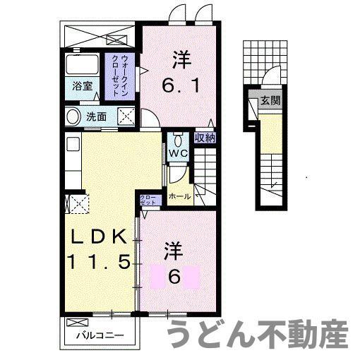 ラ・ルーチェ(2LDK/2階)の間取り写真