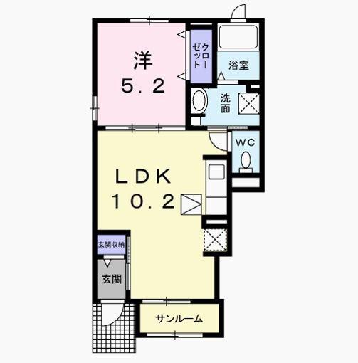 ベル エポック(1LDK/1階)の間取り写真
