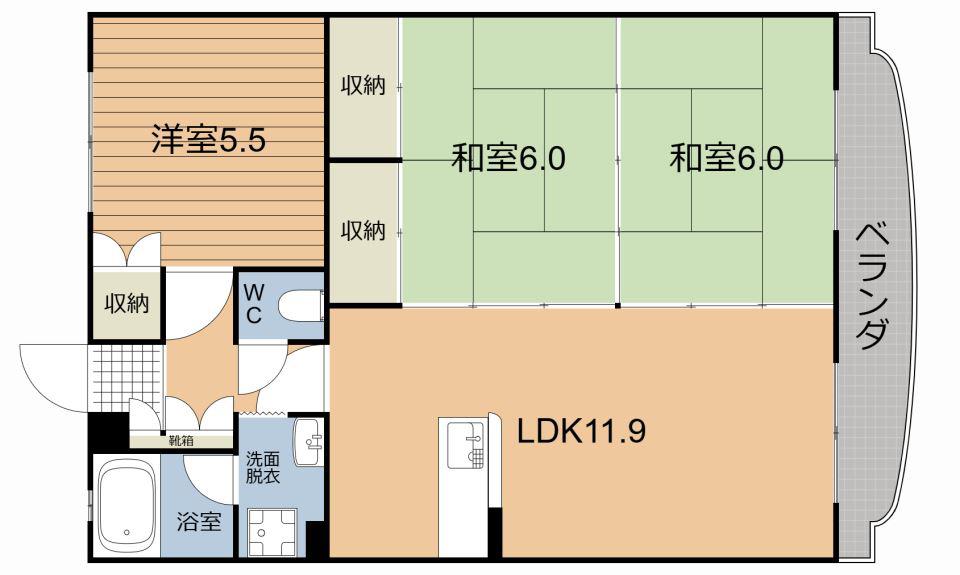 エクセル樋口(3LDK/4階)の間取り写真