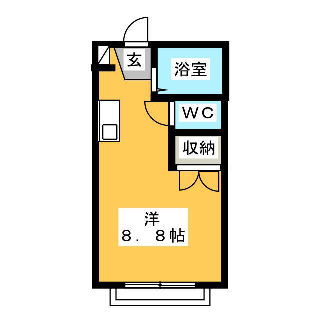 WISTARIA(ワンルーム/2階)の間取り写真