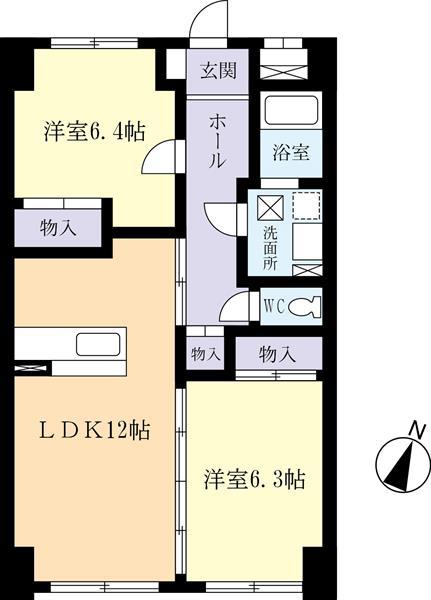 ヒルトップハウス(2LDK/1階)の間取り写真
