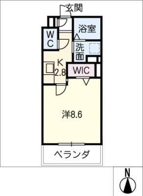 メゾン加納栄町通E(1K/1階)の間取り写真