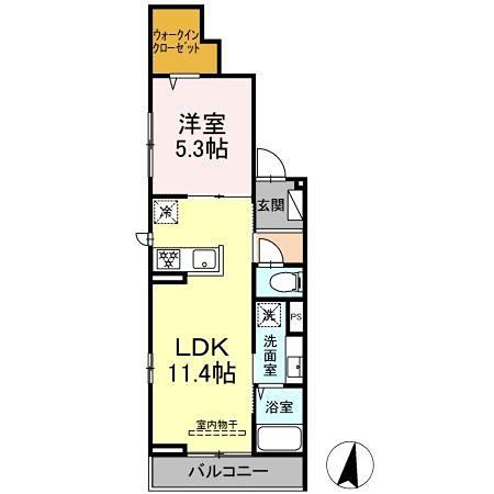 レグルス(1LDK/3階)の間取り写真
