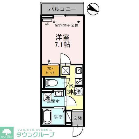 SPAZIO(1K/3階)の間取り写真