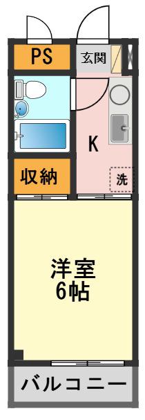 ニュー瑞江(1K/3階)の間取り写真