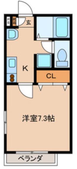 フォンティーヌ(1K/3階)の間取り写真