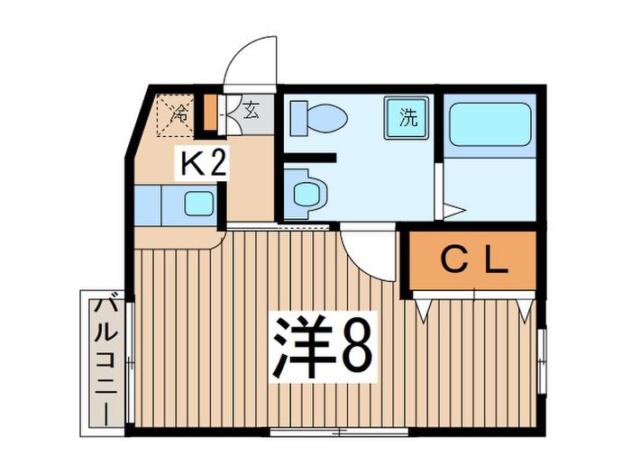 FIRST STAGE(1K/2階)の間取り写真