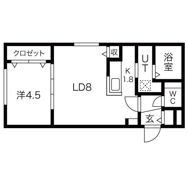 FUENTE27(1LDK/4階)の間取り写真
