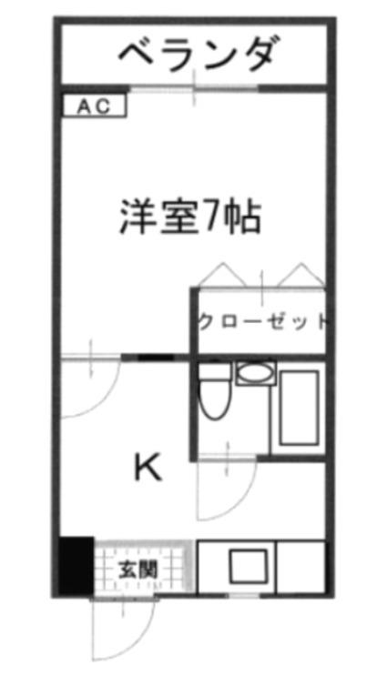 本大ビジネスホテル2号館(1K/3階)の間取り写真