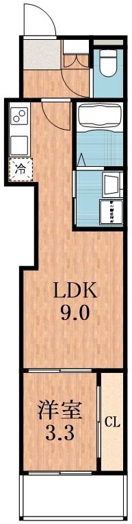 ハーモニーテラス田島(1LDK/3階)の間取り写真