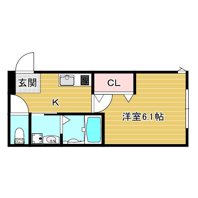 リープラス伊保駅前(1K/2階)の間取り写真