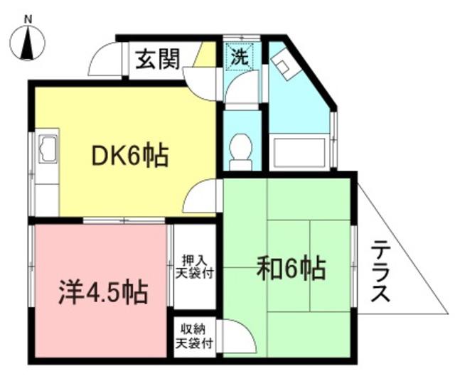 原島ハイツA(2DK/1階)の間取り写真