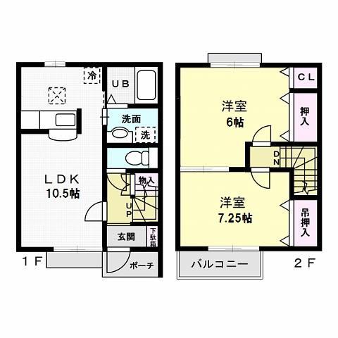 ARMONIA II(2LDK/1階)の間取り写真