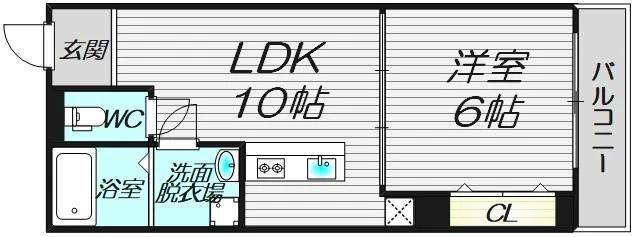 LEGAL守口(1LDK/2階)の間取り写真
