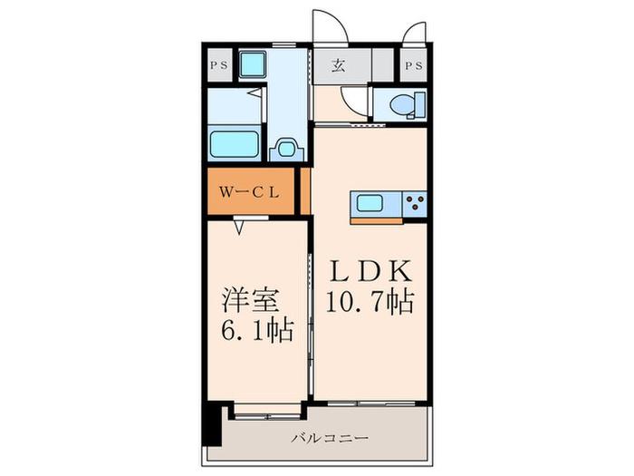 アルゴヴィラージュJONO(1LDK/9階)の間取り写真