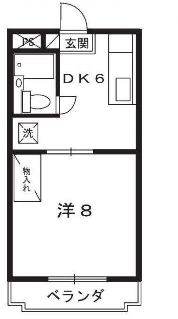 ステラハウス(1DK/1階)の間取り写真