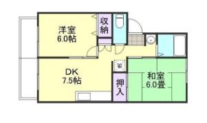 セジュール佐々木(2DK/1階)の間取り写真