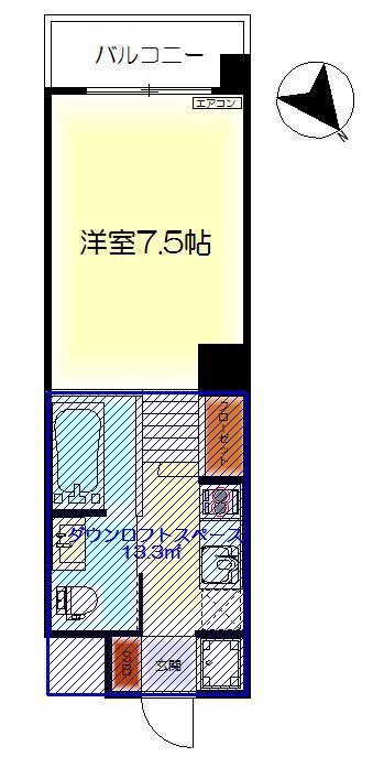 DER STRADA Y2 青山(ワンルーム/9階)の間取り写真