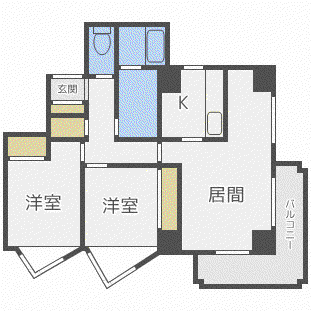 ノースアネックス(2LDK/8階)の間取り写真