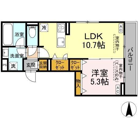 LA TERRE(1LDK/3階)の間取り写真
