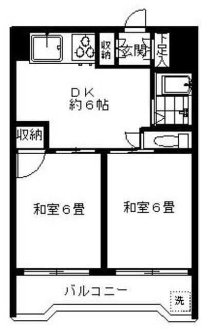 MAC浅田コート(2DK/2階)の間取り写真