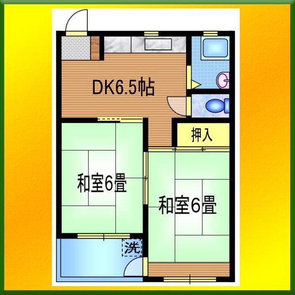 雨宮レジデンス(2DK/2階)の間取り写真