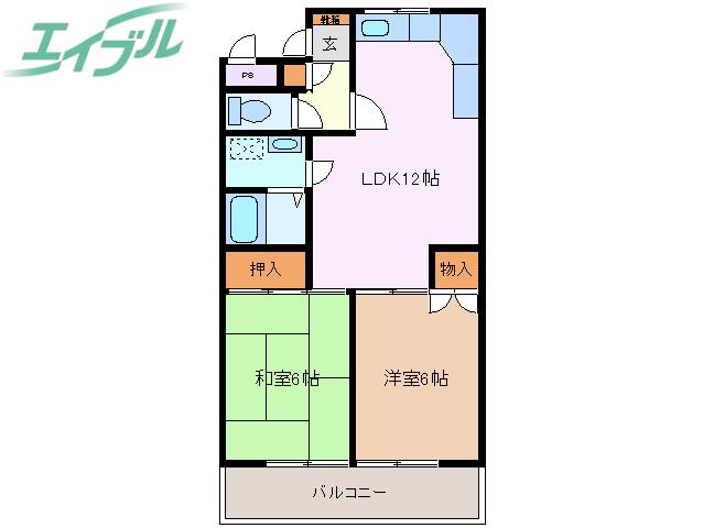 シャンボール西浦(2LDK/8階)の間取り写真