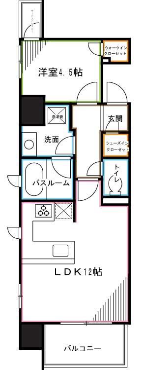 JP NOIE 阿佐ヶ谷(1LDK/8階)の間取り写真