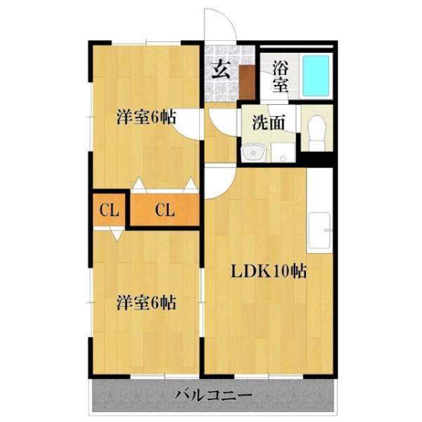 ST・MARIAGARDENHILLS(2LDK/1階)の間取り写真